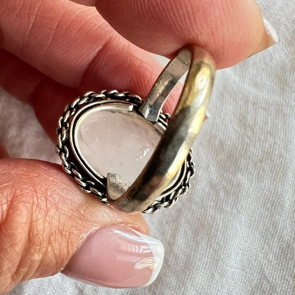 925 POWER STONE Clear Quartz Ring Sz 11